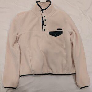 Sporty & Rich Buttoned Polar Fleece Sweatshirt (cream/forest) Sz M
